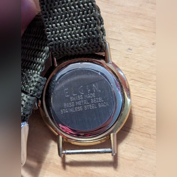 1958 Elgin Men's Gold 19Jwl Made in USA Watch - gold toned w/ Textured Dial - Picture 9 of 9